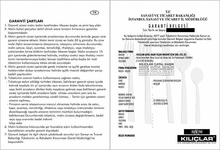 garanti belgesi basimi - Garanti Belgesi