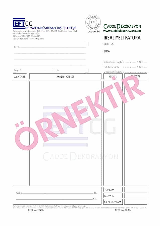 irsaliyeli fatura 3 - İrsaliyeli Fatura
