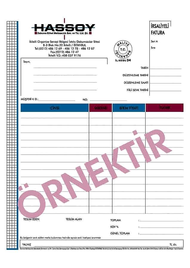 irsaliyeli fatura 6 - İrsaliyeli Fatura