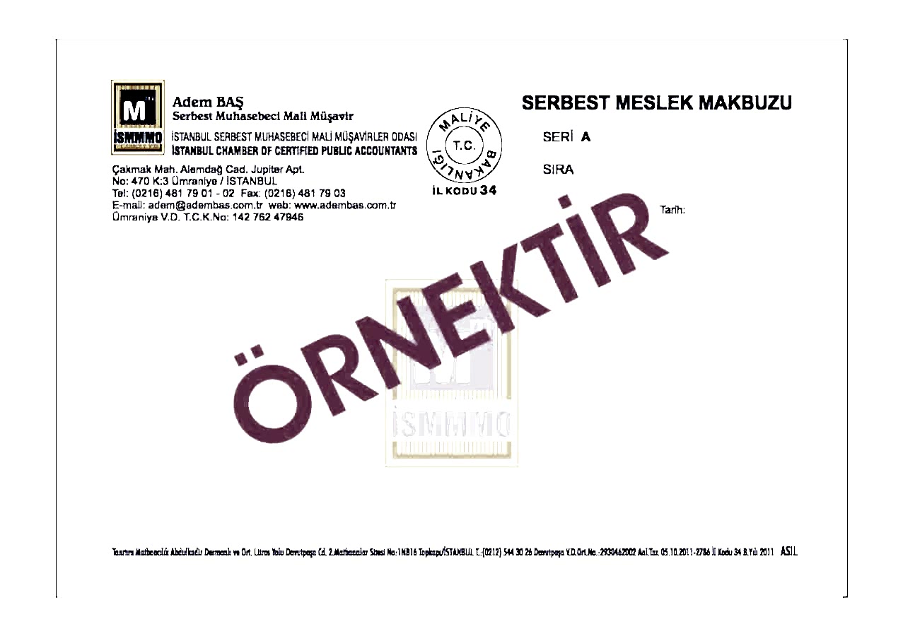 serbest meslek makbuzu - Serbest Meslek Makbuzu