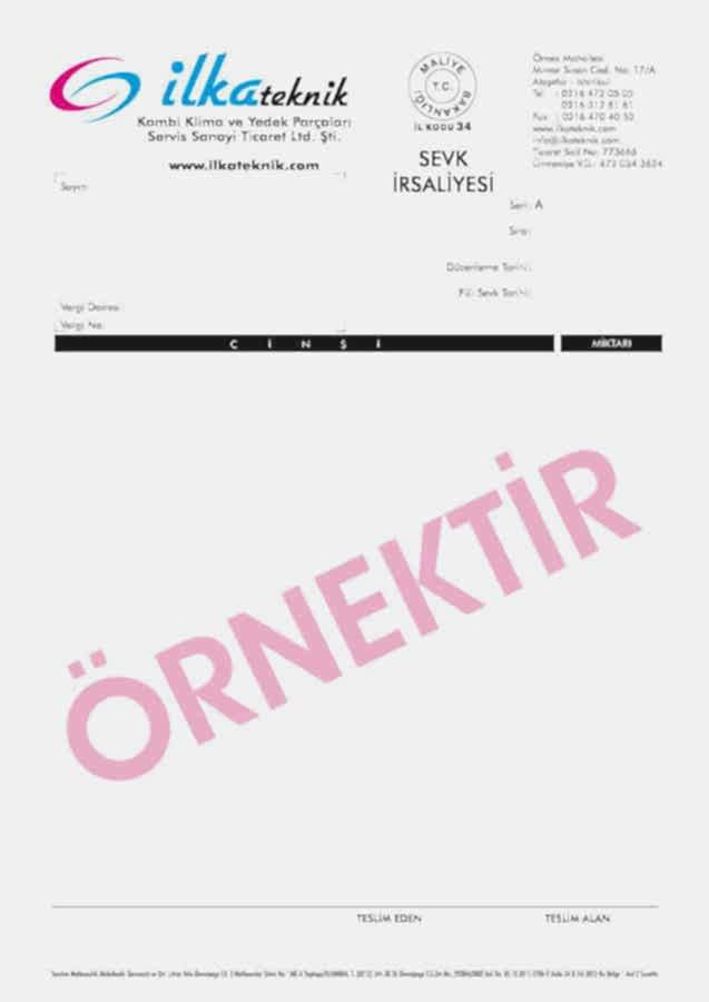 sevk irsaliyesi 3 - Sevk İrsaliyesi