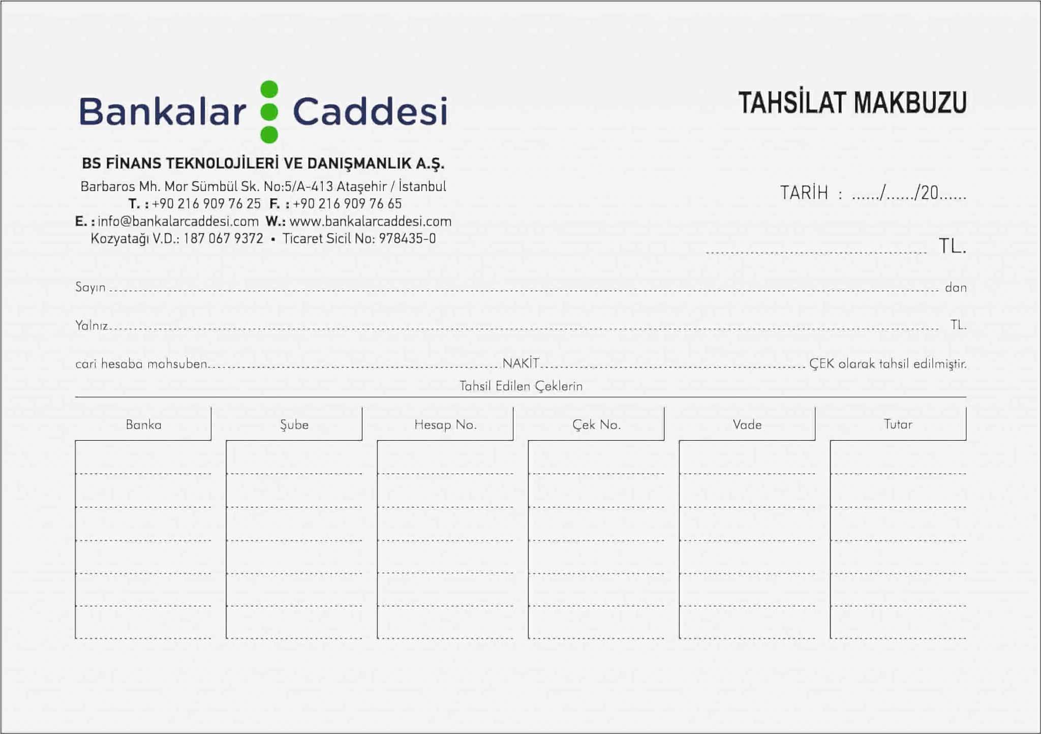 tahsilat makbuzu - Tahsilat Makbuzu