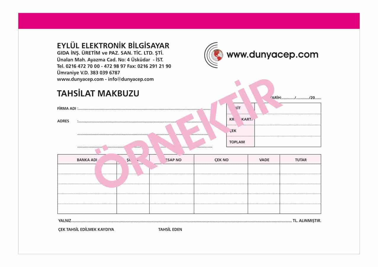 tahsilat makbuzu6 - Tahsilat Makbuzu