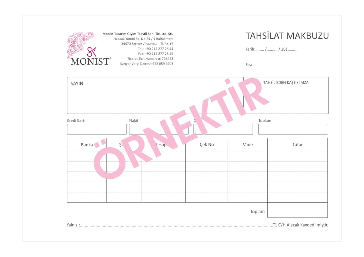 tahsilat makbuzu8 - Tahsilat Makbuzu