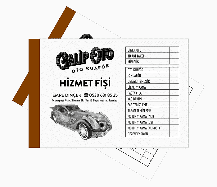 oto yikama fisi 1 - Oto Yıkama Fişi Basımı