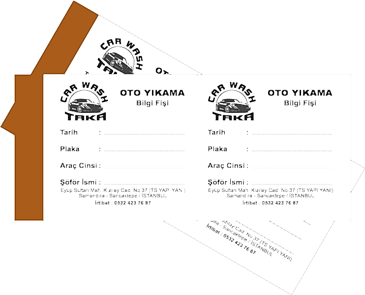 oto yikama fisi 3 - Oto Yıkama Fişi Basımı