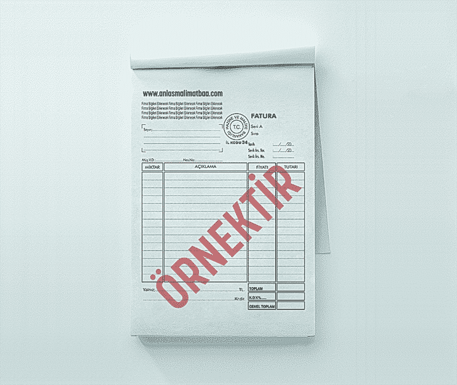 a5 fatura baski 2 - Ciltli Fatura Basımı